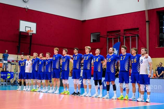 VOLLEYBALL - CEV Silver League AMSTETTEN,AUSTRIA,27.JUN.25 - VOLLEYBALL - CEV European Silver League, OEVV international match, Länderspiel, Nationalmannschaft Austria vs Sweden. Image shows the team of SWE.  GEPAxpictures xDanielaxMoser