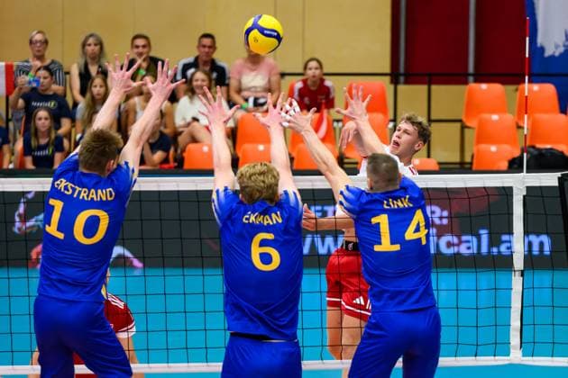 VOLLEYBALL - CEV Silver League AMSTETTEN,AUSTRIA,27.JUN.25 - VOLLEYBALL - CEV European Silver League, OEVV international match, Länderspiel, Nationalmannschaft Austria vs Sweden. Image shows Lukas Glatz (AUT).  GEPAxpictures xDanielaxMoser