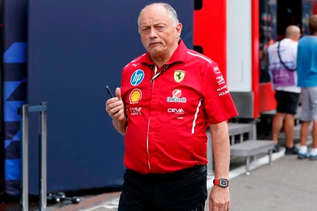 27 06 2025, xsvx, Motorsport FIA Formula 1, Austrian Grand Prix v l Team Principal Frederic Fred Vasseur Scuderia Ferrari FIA REGULATIONS PROHIBIT ANY USE OF PHOTOGRAPHS as IMAGE SEQUENCES and or QUASI VIDEO Zeltweg Spielberg