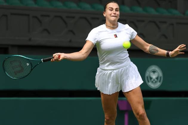 TENIS WIMBLEDON 2025 LONDYN 270625 N Z ARYNA SABALENKA TRAINING MARCIN CHOLEWINSKI NEWSPIX.PL TENNIS WIMBLEDON 2025 LONDON 27062025 ARYNA SABALENKA DURING PRACTISE SESSION NEWSPIX.PL --- newspix.pl 