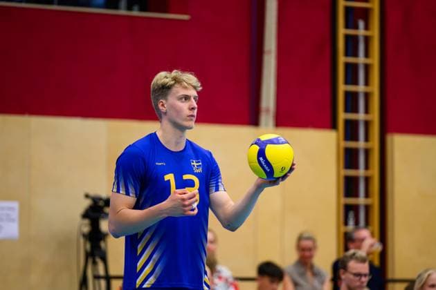 Volleyball, CEV Silver League, Österreich - Schweden VOLLEYBALL - CEV Silver League AMSTETTEN,AUSTRIA,27.JUN.25 - VOLLEYBALL - CEV European Silver League, OEVV international match, Länderspiel, Nationalmannschaft Austria vs Sweden. Image shows Axel Enlund (SWE).  GEPAxpictures xDanielaxMoser