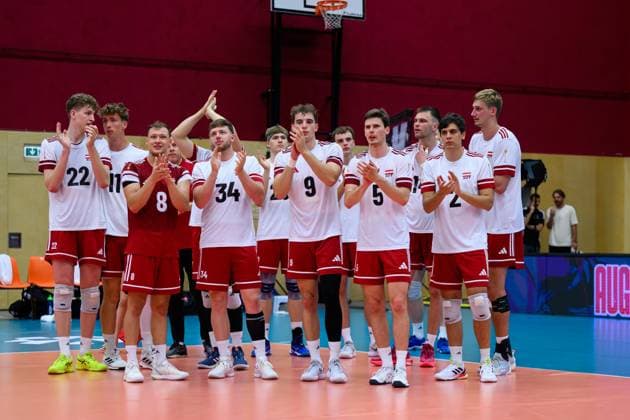 Volleyball, CEV Silver League, Österreich - Schweden VOLLEYBALL - CEV Silver League AMSTETTEN,AUSTRIA,27.JUN.25 - VOLLEYBALL - CEV European Silver League, OEVV international match, Länderspiel, Nationalmannschaft Austria vs Sweden. Image shows the disappointment of AUT.  GEPAxpictures xDanielaxMoser