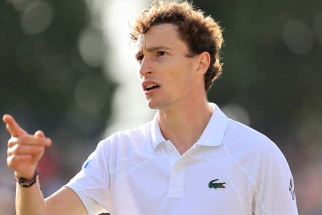 27th June 2025; Devonshire Park, Eastbourne, East Sussex, England; Lexus International Eastbourne, Day 5; Ugo Humbert (FRA) celebrates in the mens semi-finals match against Jensen Brooksby (USA)  ActionPlus12806006 HongboxChen