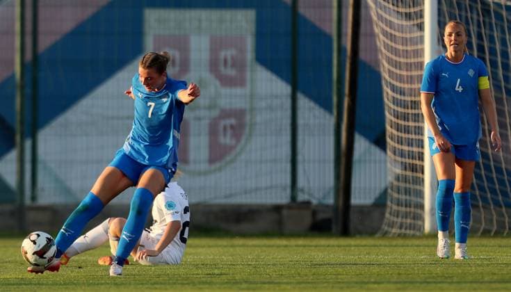 27.06.2025 Stara Pazova Serbia-Iceland international frriendly women s football match Karolina Lea Vilhjalmsdottir(L), Glodis Perla Viggosdottir (R) Iceland :