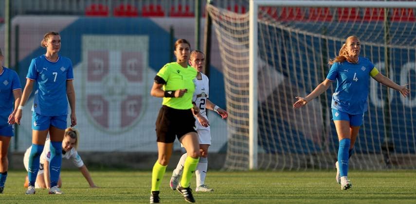 27.06.2025 Stara Pazova Serbia-Iceland international frriendly women s football match Karolina Lea Vilhjalmsdottir(L), Glodis Perla Viggosdottir (R) Iceland :