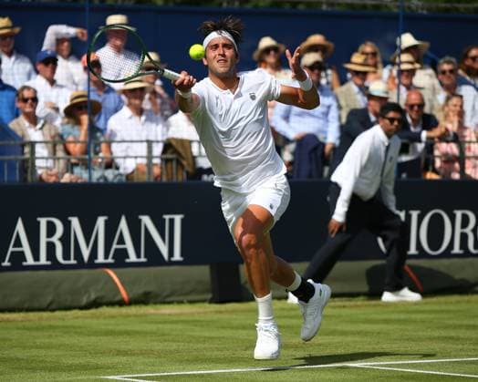 London, England, June 27 2025: Tomas Etcheverry during the Giorgio Armani Tennis Classic Day 4 game between Tomas Etcheverry and Stefanos Tsitsipas at The Hurlingham Club in London, England. (Jay Patel SPP) Copyright: xJayxPatel SPPx spp-en-JaPa-ETCHEVERRYvTSITSIPAS_20250627_0046