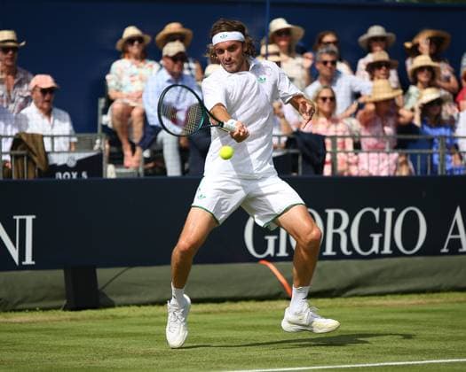 London, England, June 27 2025: Stefanos Tsitsipas during the Giorgio Armani Tennis Classic Day 4 game between Tomas Etcheverry and Stefanos Tsitsipas at The Hurlingham Club in London, England. (Jay Patel SPP) Copyright: xJayxPatel SPPx spp-en-JaPa-ETCHEVERRYvTSITSIPAS_20250627_0048
