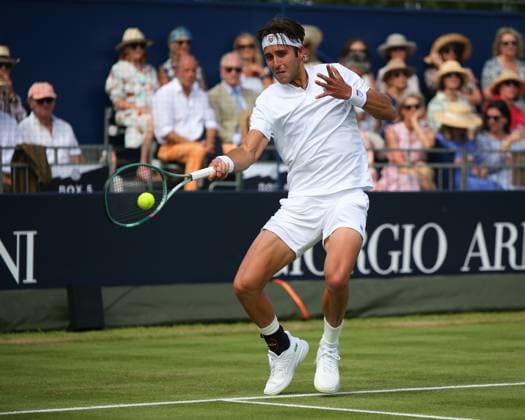 London, England, June 27 2025: Tomas Etcheverry during the Giorgio Armani Tennis Classic Day 4 game between Tomas Etcheverry and Stefanos Tsitsipas at The Hurlingham Club in London, England. (Jay Patel SPP) Copyright: xJayxPatel SPPx spp-en-JaPa-ETCHEVERRYvTSITSIPAS_20250627_0053