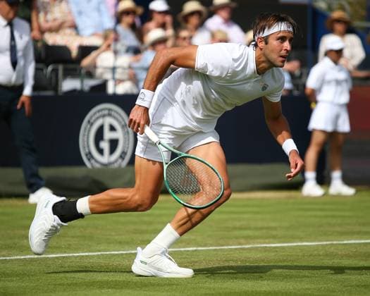 London, England, June 27 2025: Tomas Etcheverry during the Giorgio Armani Tennis Classic Day 4 game between Tomas Etcheverry and Stefanos Tsitsipas at The Hurlingham Club in London, England. (Jay Patel SPP) Copyright: xJayxPatel SPPx spp-en-JaPa-ETCHEVERRYvTSITSIPAS_20250627_0058