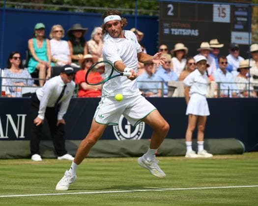 London, England, June 27 2025: Stefanos Tsitsipas during the Giorgio Armani Tennis Classic Day 4 game between Tomas Etcheverry and Stefanos Tsitsipas at The Hurlingham Club in London, England. (Jay Patel SPP) Copyright: xJayxPatel SPPx spp-en-JaPa-ETCHEVERRYvTSITSIPAS_20250627_0023