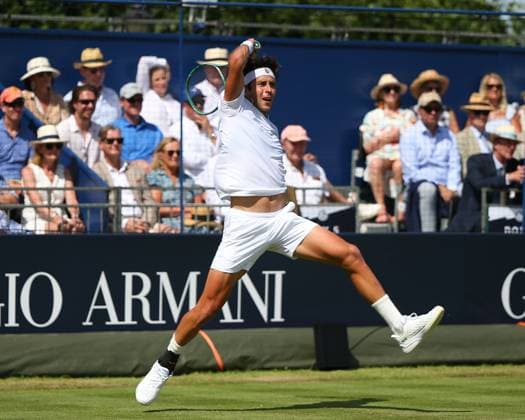London, England, June 27 2025: Tomas Etcheverry during the Giorgio Armani Tennis Classic Day 4 game between Tomas Etcheverry and Stefanos Tsitsipas at The Hurlingham Club in London, England. (Jay Patel SPP) Copyright: xJayxPatel SPPx spp-en-JaPa-ETCHEVERRYvTSITSIPAS_20250627_0031