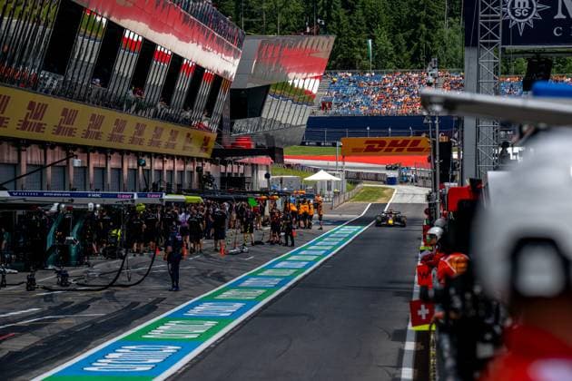 SPIELBERG, AUSTRIA: Max Verstappen, racing for the Red Bull Racing team during the 2025 Formula 1 Austrian Grand Prix at the Red Bull Ring in Spielberg, Austria