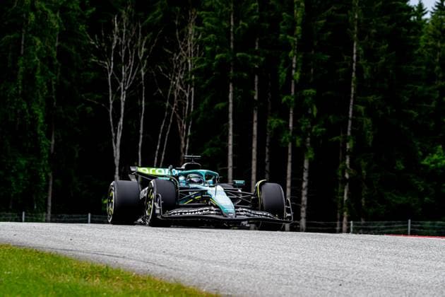 SPIELBERG, AUSTRIA: Lance Stroll, racing for the Aston Martin F1 team during the 2025 Formula 1 Austrian Grand Prix at the Red Bull Ring in Spielberg, Austria