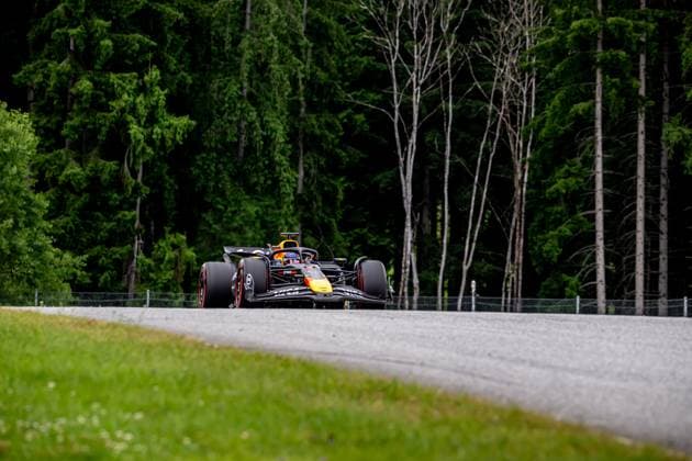 SPIELBERG, AUSTRIA: Max Verstappen, racing for the Red Bull Racing team during the 2025 Formula 1 Austrian Grand Prix at the Red Bull Ring in Spielberg, Austria