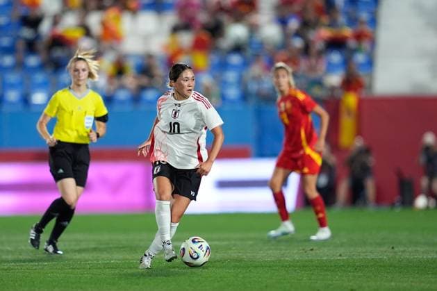 June 27, 2025, Leganes, Madrid, Spain: Fuka Nagano of Japan in action during the Women s International Friendly, Länderspiel, Nationalmannschaft football match played between Spain and Japan at Butarque stadium on June 27, 2025, in Leganes, Madrid, Spain. Leganes Spain - ZUMAa181 20250627_zaa_a181_063 Copyright: xDennisxAgyemanx