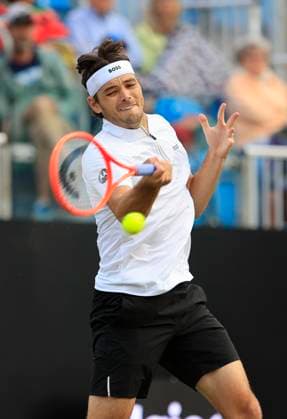 27th June 2025; Devonshire Park, Eastbourne, East Sussex, England; Lexus International Eastbourne, Day 5; Taylor Fritz (USA) plays a forehand shot against Alejandro Davidovich Fokina (ESP) in the mens singles semi-final match  ActionPlus12806112 HongboxChen