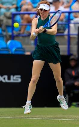 27th June 2025; Devonshire Park, Eastbourne, East Sussex, England; Lexus International Eastbourne, Day 5; Maya joint (AUS) plays a backhand shot against Anastasia Pavlyuchenkova in the womens singles semi-final match  ActionPlus12806104 HongboxChen