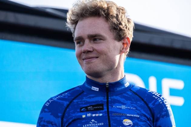 June 27, 2025, Aalborg, The North Jutland Region, Denmark: Silver medalist Niklas Larsen of BHS-PL Beton Bornholm is seen on the podium during the medal ceremony after the Men s Elite Individual Time Trial at the Danish Championships. When DM Week returns to Aalborg from 23-29 June 2025, there will be more sports than ever before, new disciplines on the program and an entire city in motion. During an intense week, some of Denmark s most talented athletes will compete for DM gold in over 120 disciplines - from classics like cycling and swimming to high diving from the Limfjord Bridge, dance, speedway and 3x3 basketball. This will be the fourth time DM Week has been held, and the third time Aalborg has hosted it. Aalborg Denmark - ZUMAs197 20250627_aaa_s197_130 Copyright: xKristianxTuxenxLadegaardxBergx