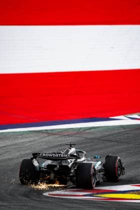 F1 2025: Austrian Grand Prix in Spielberg, Austria - 27 Jun 2025 Mercedes-AMG PETRONAS F1 Team s British driver George Russel is seen in action during the free practice one of the Formula 1 Austrian Grand Prix 2025 at the Redbull Ring. Spielberg Austria Copyright: xLucaxMartinix xSOPAxImagesx LMC01075