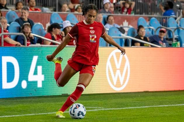 June 27, 2025, Toronto, Ontario, Canada: Jade Rose 12 of Canada in action during an International Friendly, Länderspiel, Nationalmannschaft match at BMO Field on June 27, 2025 in Toronto, Ontario, Canada. The game ended 4-1 for Canada. Toronto Canada - ZUMAm154 20250627_zap_m154_028 Copyright: xAngelxMarchinix