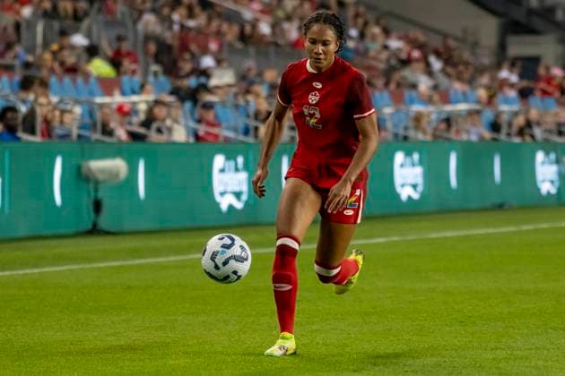 June 27, 2025, Toronto, Ontario, Canada: Jade Rose 12 of Canada in action during an International Friendly, Länderspiel, Nationalmannschaft match at BMO Field on June 27, 2025 in Toronto, Ontario, Canada. The game ended 4-1 for Canada. Toronto Canada - ZUMAm154 20250627_zap_m154_031 Copyright: xAngelxMarchinix