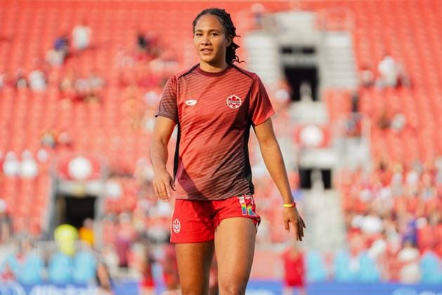 June 27, 2025, Toronto, Ontario, Canada: Jade Rose 12 of Canada warming up before the International Women s Friendly match between Canada and Costa Rica at BMO Field. on June 27, 2025 in Toronto, Canada. Toronto Canada - ZUMAe321 20250627_zsa_e321_047 Copyright: xLeonardoxRamirezx