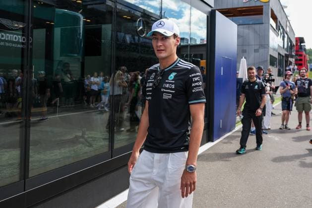 George Russell Mercedes AMG Petronas 63 in the paddock, Paddock, 3 Free Practice, Grand Prix of Austria, Motorsport, Men, Formula 1, 28 06 2025 Spielberg Styria Austria Copyright: xkolbert-press ChristianxKolbertx
