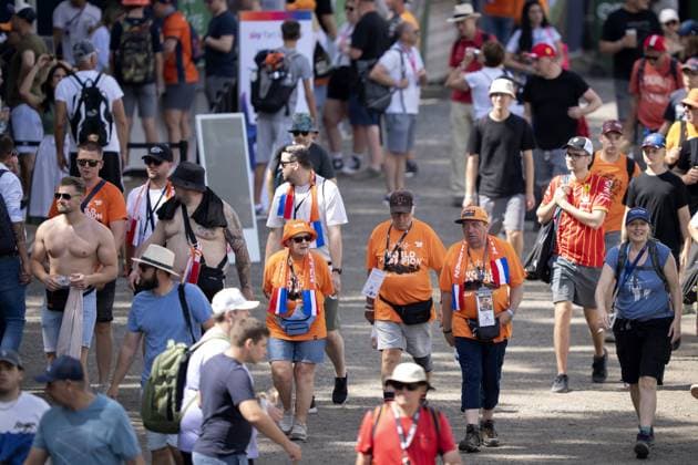 SPIELBERG - Max Verstappen fans at the Red Bull Ring race track prior to the third free practice session ahead of the Grand Prix of Austria. ANP SANDER KING xVIxANPxSportx xxANPxIVx 530620409 originalFilename: 530620409.jpg