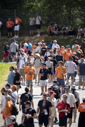 SPIELBERG - Max Verstappen fans at the Red Bull Ring race track prior to the third free practice session ahead of the Grand Prix of Austria. ANP SANDER KING xVIxANPxSportx xxANPxIVx 530620414 originalFilename: 530620414.jpg