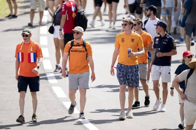 SPIELBERG - Max Verstappen fans at the Red Bull Ring race track prior to the third free practice session ahead of the Grand Prix of Austria. ANP SANDER KING xVIxANPxSportx xxANPxIVx 530620415 originalFilename: 530620415.jpg