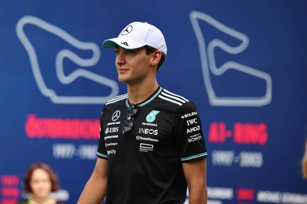 George Russell Mercedes AMG Petronas Formula One Team, 63 in the paddock, Grand Prix of Austria, Motorsport, Men, Formula 1, 28 06 2025 Spielberg Styria Austria Copyright: xkolbert-press AnnikaxGrafx