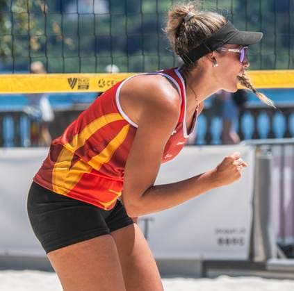 June 28, 2025, Geneva, Geneva, Switzerland: Geneva Switzerland, 06 28 2025: JULIA DIAZ of Argentina team celebrates her point during Beach Pro Tour Futures - Geneva 2025 and took place at Rotunda of Mont-Blanc in Geneva. Geneva Switzerland - ZUMAd206 20250628_zip_d206_018 Copyright: xEricxDubostx