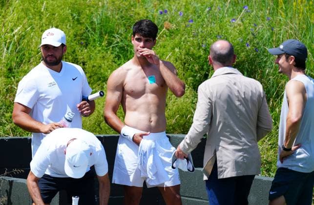 Carlos Alcaraz practices Wimbledon Tennis Championships, Saturday Practice, The All England Lawn Tennis and Croquet Club, London, UK - 28 Jun 2025London The All England Lawn Tennis and United Kingdom  Copyright: xJavierxGarcia Shutterstockx 15371374h