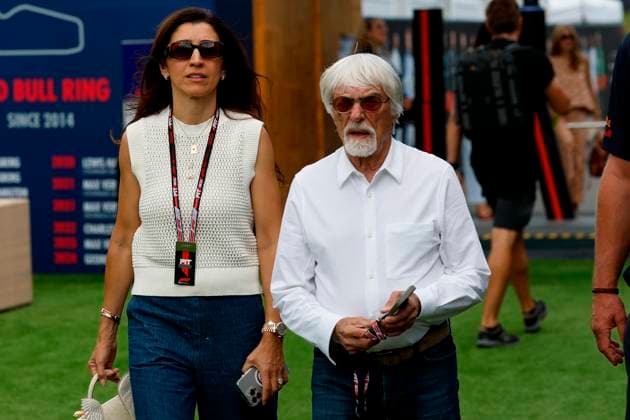 28 06 2025, xsvx, Motorsport FIA Formula 1, Austrian Grand Prix v l Fabiana Flosi and Bernie Ecclestone FIA REGULATIONS PROHIBIT ANY USE OF PHOTOGRAPHS as IMAGE SEQUENCES and or QUASI VIDEO Zeltweg Spielberg