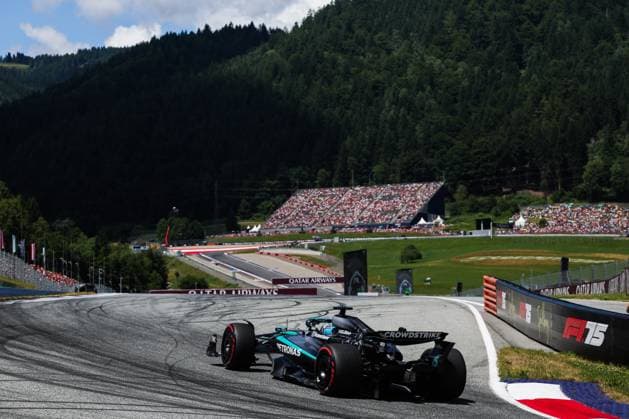63 George Russell GBR, Mercedes AMG Petronas F1 Team , F1 Grand Prix of Austria at Red Bull Ring on June 28, 2025 in Spielberg, Austria Photo by HOCH ZWEI Spielberg Austria