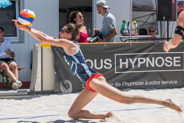 June 28, 2025, Geneva, Geneva, Switzerland: Geneva Switzerland, 06 28 2025: MURIELLE BOSSARD of Swiss team is in action during Beach Pro Tour Futures - Geneva 2025 and took place at Rotunda of Mont-Blanc in Geneva. Geneva Switzerland - ZUMAd206 20250628_zip_d206_024 Copyright: xEricxDubostx
