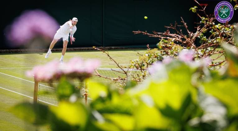 Belgian Zizou Bergs pictured during a training session during the 2025 Wimbledon grand slam tennis tournament at the All England Tennis Club, in south-west London, Britain, Saturday 28 June 2025. BENOITxDOPPAGNE  x127993936x