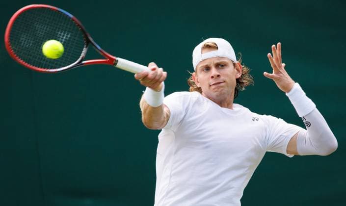 Belgian Zizou Bergs pictured during a training session at the 2025 Wimbledon grand slam tennis tournament at the All England Tennis Club, in south-west London, Britain, Saturday 28 June 2025. BENOITxDOPPAGNE  x127994036x