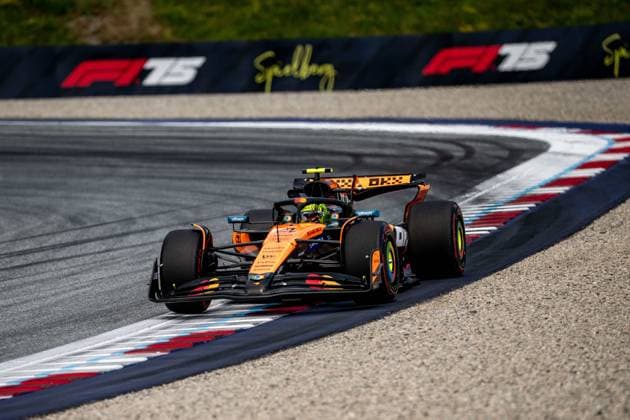 F1 - AUSTRIAN GRAND PRIX 2025 04 NORRIS Lando (gbr), McLaren F1 Team MCL39, action during the Formula 1 MSC Cruises Austrian Grand Prix 2025, 11th round of the 2025 FIA Formula One World Championship, WM, Weltmeisterschaft from June 27 to 29, 2025 on the Red Bull Ring, in Spielberg, Austria - SpielbergAustria  Copyright: xALBERTOxVIMERCATIx
