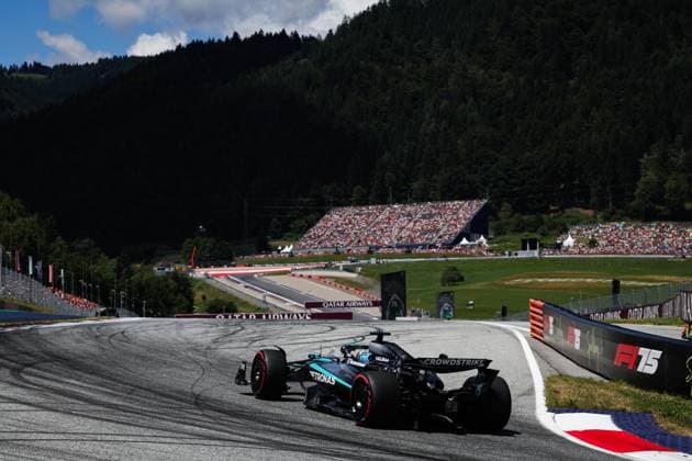 F1 - AUSTRIAN GRAND PRIX 2025 63 RUSSELL George (gbr), Mercedes AMG F1 Team W16, action during the Formula 1 MSC Cruises Austrian Grand Prix 2025, 11th round of the 2025 FIA Formula One World Championship, WM, Weltmeisterschaft from June 27 to 29, 2025 on the Red Bull Ring, in Spielberg, Austria - SpielbergAustria  Copyright: xANTONINxVINCENTx