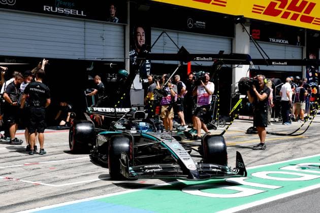 63 George Russell GBR, Mercedes AMG Petronas F1 Team , F1 Grand Prix of Austria at Red Bull Ring on July 28, 2025 in Spielberg, Austria Photo by HOCH ZWEI Spielberg Austria