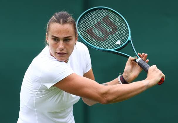 Wimbledon Championships 2025 AELTC, Saturday Practice, London, UK - 28 06 2025 Aryna Sabalenka Practices at Wimbledon ahead of the 2025 Championships London Wimbledon London GBR, UK NEWSPAPERS OUT Copyright: xMarkxGreenwoodx