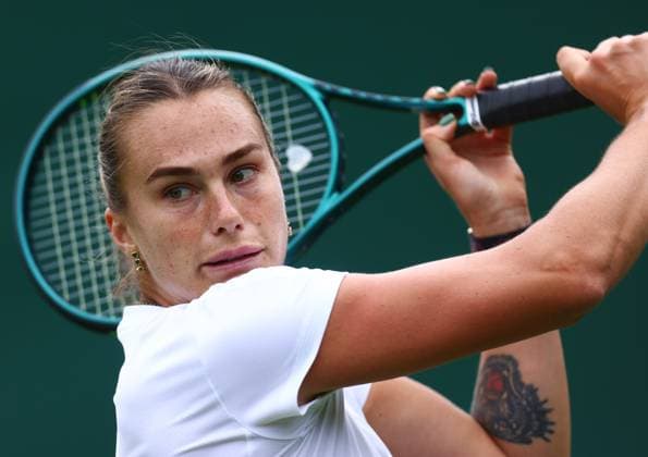 Sport Themen der Woche KW26 Sport Bilder des Tages Wimbledon Championships 2025 AELTC, Saturday Practice, London, UK - 28 06 2025 Aryna Sabalenka Practices at Wimbledon ahead of the 2025 Championships London Wimbledon London GBR, UK NEWSPAPERS OUT Copyright: xMarkxGreenwoodx