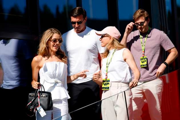 28 06 2025, xsvx, Motorsport FIA Formula 1, Austrian Grand Prix v l Victoria Swarovski and Mark Mateschitz FIA REGULATIONS PROHIBIT ANY USE OF PHOTOGRAPHS as IMAGE SEQUENCES and or QUASI VIDEO Zeltweg Spielberg