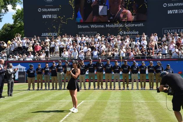 28 06 2025 Bad Homburg OPEN 2025 Womens Tennis Tournament WTA FINAL Jessica Pegula USA vs Iga Swiatek POL Picture shows winner Jessica Pegula USA