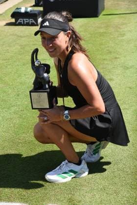 28 06 2025 Bad Homburg OPEN 2025 Womens Tennis Tournament WTA FINAL Jessica Pegula USA vs Iga Swiatek POL Picture shows winner Jessica Pegula USA