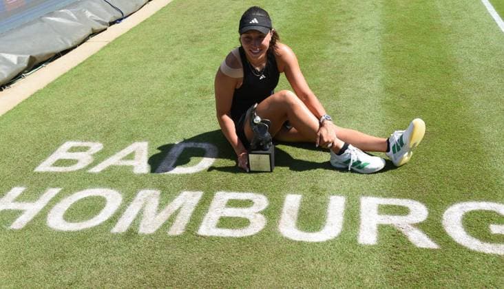 28 06 2025 Bad Homburg OPEN 2025 Womens Tennis Tournament WTA FINAL Jessica Pegula USA vs Iga Swiatek POL Picture shows winner Jessica Pegula USA
