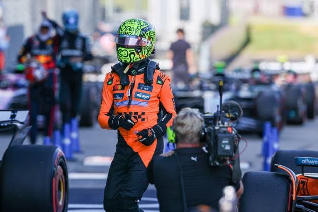 Winner of qualifying, Lando Norris McLaren Formula 1 Team 4 takes pole position, Qualifying, Grand Prix of Austria, Motorsport, Men, Formula 1, 28 06 2025 Spielberg Styria Austria Copyright: xkolbert-press ChristianxKolbertx
