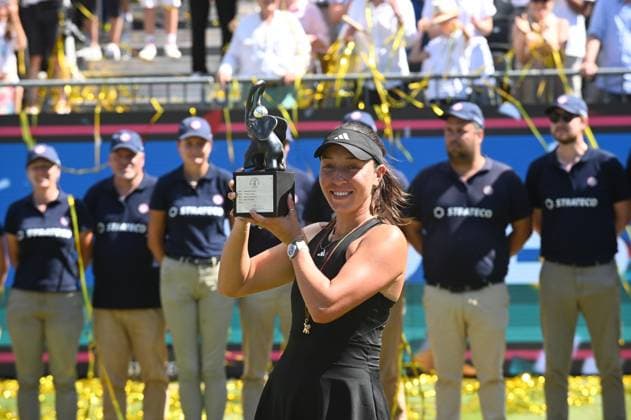 28 06 2025 Bad Homburg OPEN 2025 Womens Tennis Tournament WTA FINAL Jessica Pegula USA vs Iga Swiatek POL Picture shows the winner Jessica Pegula USA