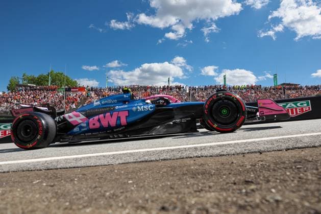 Franco Colapinto BWT Alpine 43 comes out of the pit lane, Qualifying, Grand Prix of Austria, Motorsport, Men, Formula 1, 28 06 2025 Spielberg Styria Austria Copyright: xkolbert-press ChristianxKolbertx